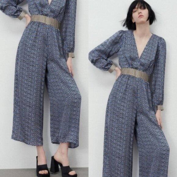 ZARA Geometric Polyester JumpSuit - Picture 2 of 14